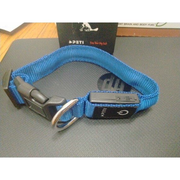 LED Flashing Dog Collar USB Rechargeable Red Small - Picture 2 of 2